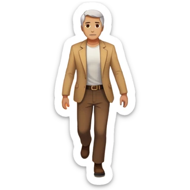 A man stands at the edge of a burning bridge, chest glowing with fiery purpose, his old self fading to ash as he strides forward into a bright, unknown future — no turning back. sticker