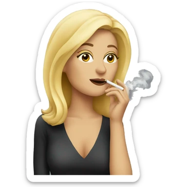 blonde woman smoking a cigarette   sticker