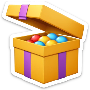 gift box with the lid removed
 sticker