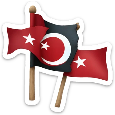 turkish flag but backgounrd black moon red and star is bark blue sticker
