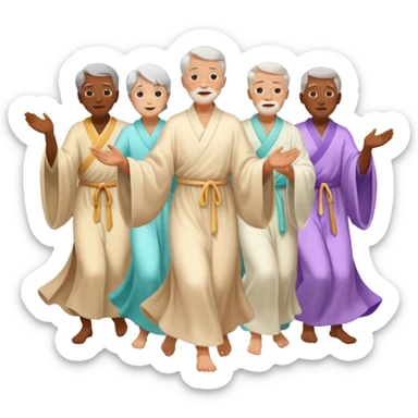 an emoji showing older people with power of $MOVEMENT, ethereal sticker