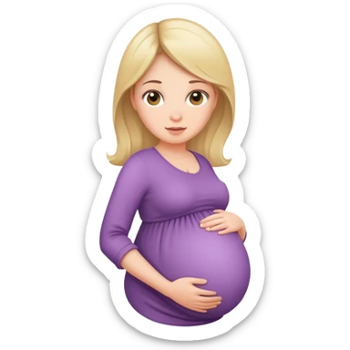 pregnant woman with baby bump sticker