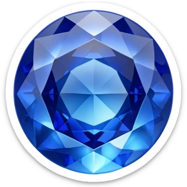 Cinematic Realistic Sapphire Emoji, Deep blue and stunning, with smooth, polished facets that gleam with a vibrant intensity. The deep blue hue reflects light in mesmerizing patterns, and a soft, glowing aura adds to the precious, regal nature of the gemstone. Soft glowing outline, capturing the essence of wisdom and royalty in a dazzling sapphire. sticker