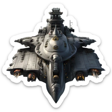 emperor-class battleship, a large gothic-tyled capital spaceship from Warhammer 40k  sticker