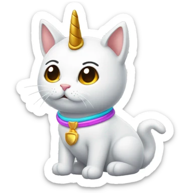 Gato con cuerno de unicornio  sticker