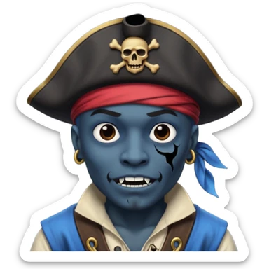 Un pirate qui fait peur uniquement bleu et noir sticker