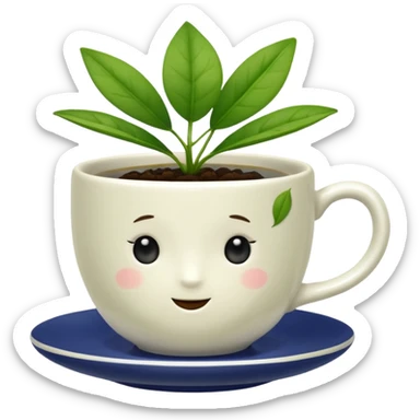 Plant teacup sticker