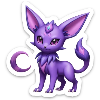 Shiny Dark Cute Edgy Cool Espeon-Haunter-Nidorino-Liepard-fusion-hybrid full body  sticker