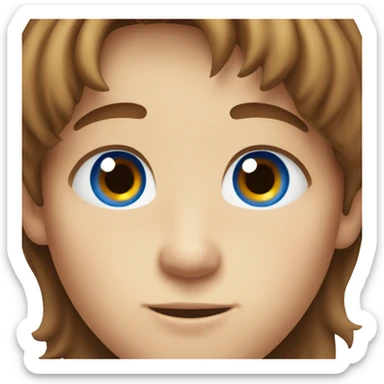 Boy with blue eyes and brown hair and freckles sticker