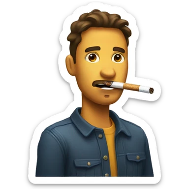 regular face with a ciggarete in mouth  sticker