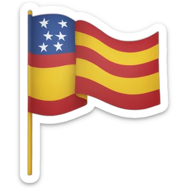 drapeau à moitié jaune et rouge se coupant dans la diagonale  sticker