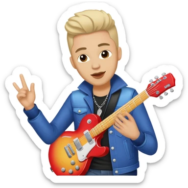 Happy Rock Pop Music Male Musician in his 30s dressed with trendy style sticker