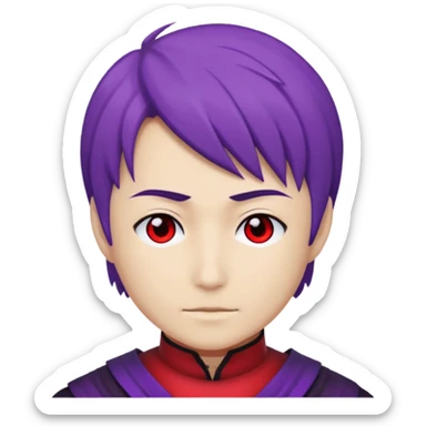 gojo satoro with red hallow on the left side and purple hallow on the right side sticker