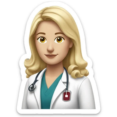 harvard physician white woman blonde hair head, neck and upper chest sticker