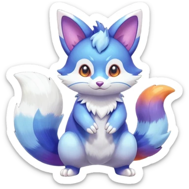 Shiny Exotic Colorful Nebula-Gradients Furret-Meowstic-Zangoose-Hybrid (Full body) sticker