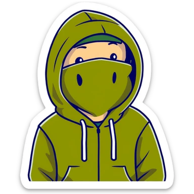 olive green hoodie sticker