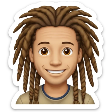 light skin man with dreadlocks sticker