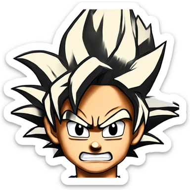 Super saiyan goku in the style of a Memoj sticker