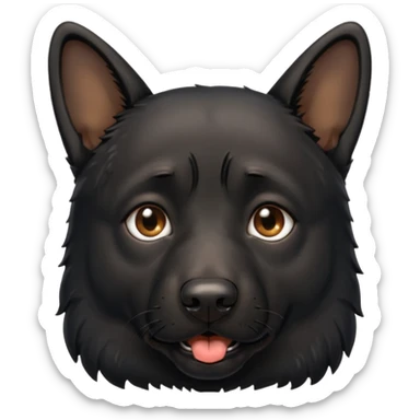 all black german shepherd face crying sticker