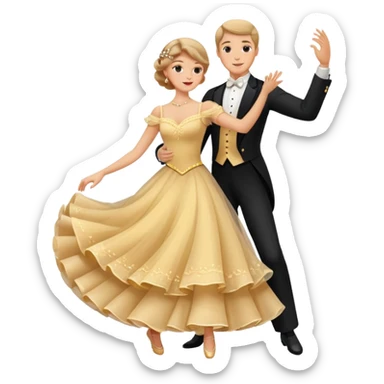 Two people dancing the waltz sticker
