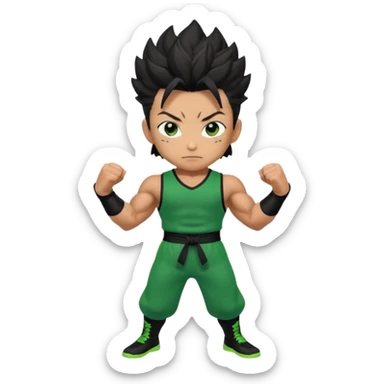 tanjiro squared jacked black with green sticker