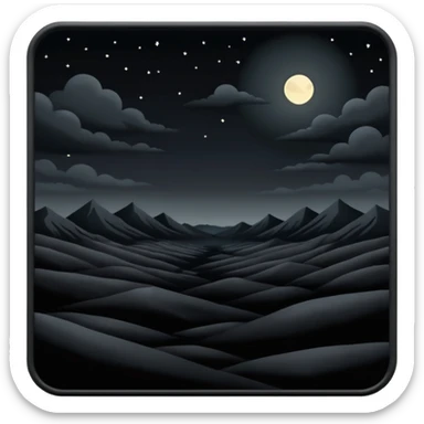 dark and eerie scene, the entire world covered in darkness. The sky is deep black with no stars or light, no moon, no glow just total void and silence. The atmosphere feels ominous and unsettling, as if darkness has swallowed everything. No characters, no visible light sources sticker