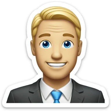 happy businessman with blue eyes sticker