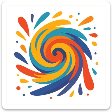 abstract swirl projecting feelings with emotive colors and dynamic motion sticker