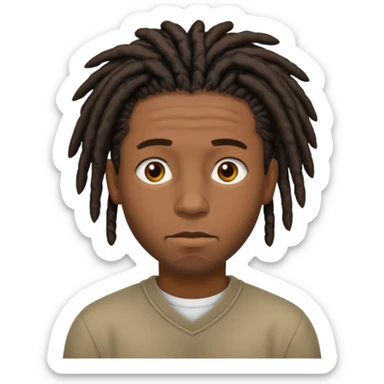 A black guy with short dreads trying to keep a straight face  sticker
