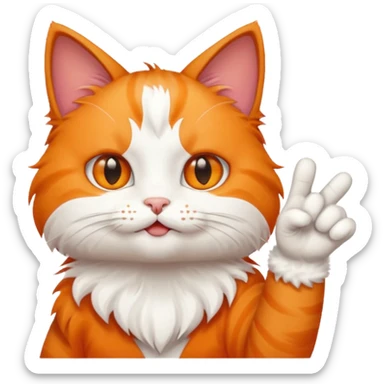 A cat flipping you off sticker