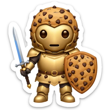 cookie that is a knight because it is a tough cookie but it doesnt have a face instead its just a chocolate chip cookie sticker
