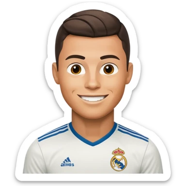 cristiano ronaldo wearing a real madrid jersey sticker