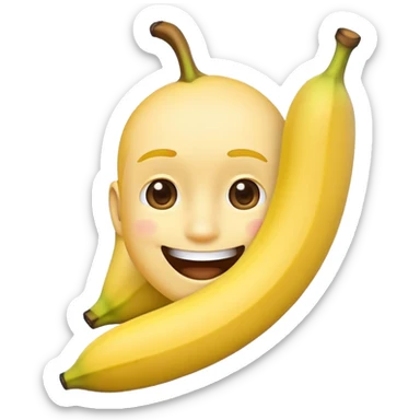 Half face emoji saluting with a banana in his hand  sticker