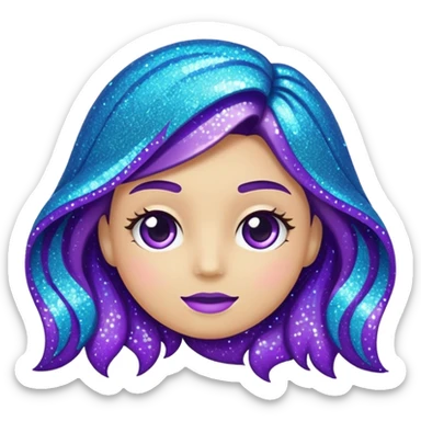 Glitter Roxo e Ciano Seta sticker