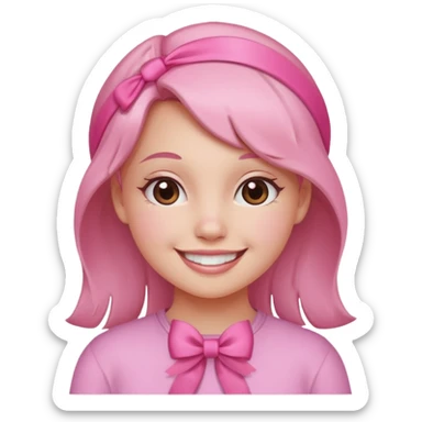 pink christmas girl with ribbon sticker