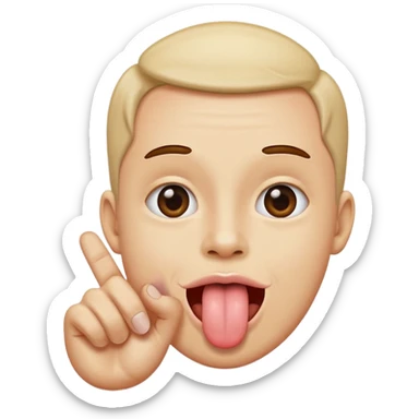 Face with tongue sticking out with hand on either side sticker