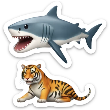 shark and tiger sticker