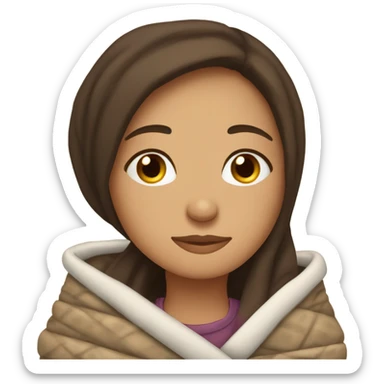 brunette girl sleeping cozy sticker