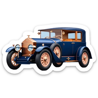 dark blue led lights liberacci hot rod nazi 1927 delicately inlaid rose gold wood barrel accents Scrooge McDuck’s Rolls Royce futuristic electric plasma motors and dynamos with wide racing wheels that are strong agility advanced suspension and steering sticker