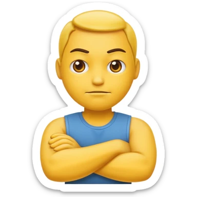 Create a mad emoji arms crossed  sticker