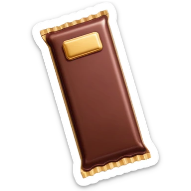 chocolate bar in burgundy paper sticker