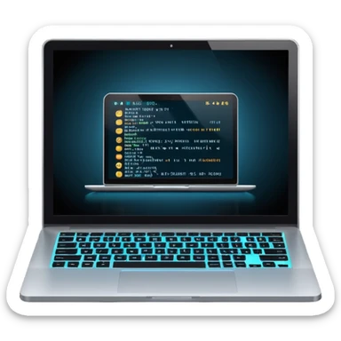 laptop with coding app open sticker