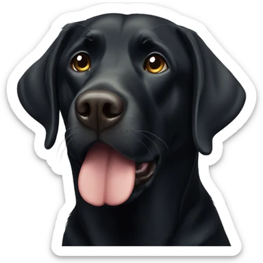 black labrador with a suspicious look sticker