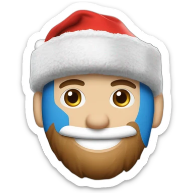 messi levantando la copa del mundo con un gorro de papa noel puesto y que solo se vea la cara sticker