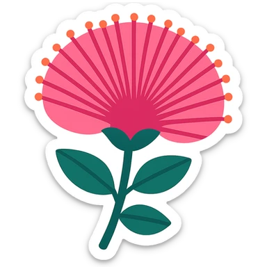 vibrant toon style pink powderpuff sticker