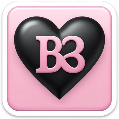 Black heart with the letters B&N in the middle of it and make the letters pink  sticker
