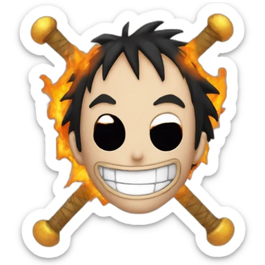 Luffy avec un pouvoir démoniaque de démons slayer sticker