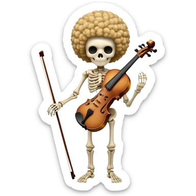 Brook skeleton musician with afro and violin, One Piece sticker