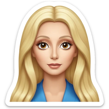 Cher with long blonde hair sticker