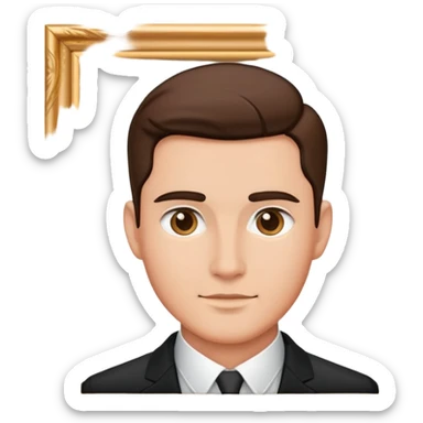 A man's portrait in an elegant picture frame sticker